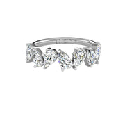 Demi-alliance 7 diamants poires 1.40 carat or blanc Aline